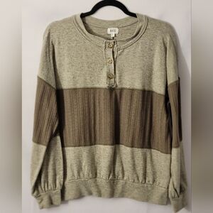 BKE Henley Long Sleeve Top Size L